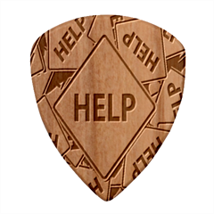 Caution Road Sign Help Cross Yellow Wood Guitar Pick (set Of 10) by anzea