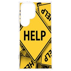 Caution Road Sign Help Cross Yellow Samsung Galaxy S24 Plus 6 7 Inch Tpu Uv Case by anzea