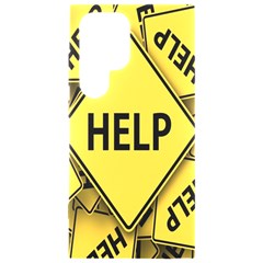 Caution Road Sign Help Cross Yellow Samsung Galaxy S24 Ultra 6 9 Inch Black Tpu Uv Case by anzea