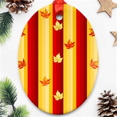 Autumn Fall Leaves Vertical Ornament (oval)