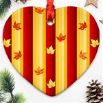 Autumn Fall Leaves Vertical Ornament (Heart) Front