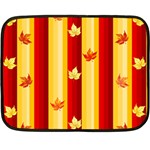 Autumn Fall Leaves Vertical Two Sides Fleece Blanket (Mini) 35 x27  Blanket Front