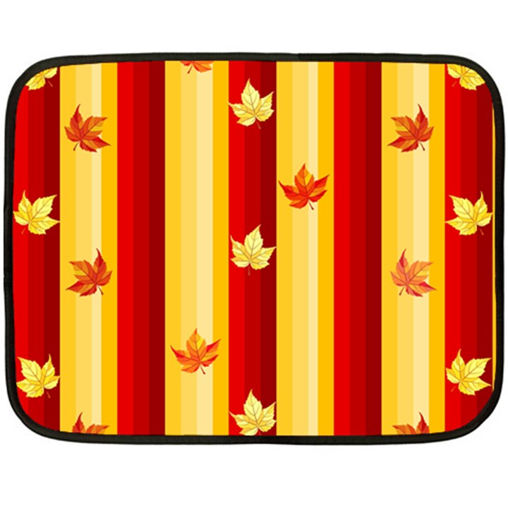 Autumn Fall Leaves Vertical Two Sides Fleece Blanket (Mini)