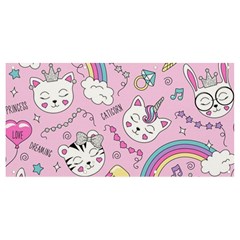 Beautiful Cute Animals Pattern Pink Banner And Sign 8  X 4  by Grandong