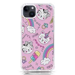 Beautiful Cute Animals Pattern Pink Iphone 14 Plus Tpu Uv Print Case by Grandong