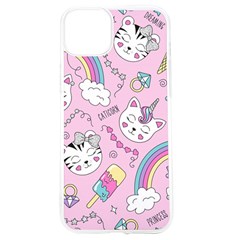 Beautiful Cute Animals Pattern Pink Iphone 15 Tpu Uv Print Case by Grandong