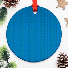 Blue Lego Texture Macro, Blue Dots Background, Lego Ornament (round) by kyorashop23