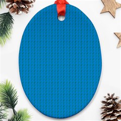 Blue Lego Texture Macro, Blue Dots Background, Lego Oval Ornament (two Sides) by kyorashop23