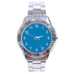 Blue Lego Texture Macro, Blue Dots Background, Lego Stainless Steel Analogue Watch by kyorashop23