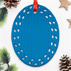 Blue Lego Texture Macro, Blue Dots Background, Lego Ornament (oval Filigree)