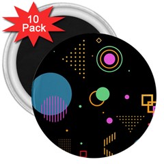 Colartive, Aesthetic, Amoled, Black, Colorful, Desenho 3  Magnets (10 Pack)  by kyorashop23