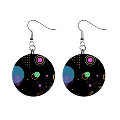 Colartive, Aesthetic, Amoled, Black, Colorful, Desenho Mini Button Earrings by kyorashop23