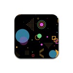 Colartive, Aesthetic, Amoled, Black, Colorful, Desenho Rubber Square Coaster (4 pack) Front