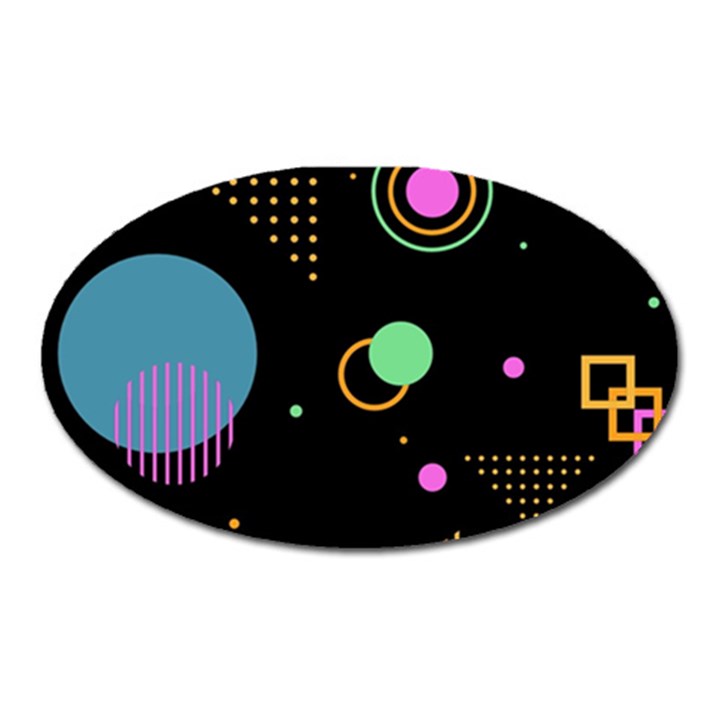 Colartive, Aesthetic, Amoled, Black, Colorful, Desenho Oval Magnet