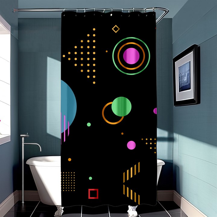 Colartive, Aesthetic, Amoled, Black, Colorful, Desenho Shower Curtain 36  x 72  (Stall) 