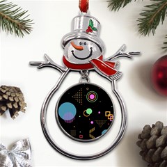 Colartive, Aesthetic, Amoled, Black, Colorful, Desenho Metal Snowman Ornament by kyorashop23