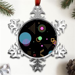 Colartive, Aesthetic, Amoled, Black, Colorful, Desenho Metal Small Snowflake Ornament by kyorashop23