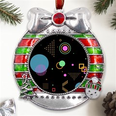 Colartive, Aesthetic, Amoled, Black, Colorful, Desenho Metal X mas Ribbon With Red Crystal Round Ornament by kyorashop23