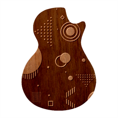 Colartive, Aesthetic, Amoled, Black, Colorful, Desenho Guitar Shape Wood Guitar Pick Holder Case And Picks Set by kyorashop23