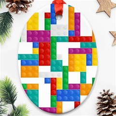 Colorful Bricks, Bricks, Colorful, Colors, Games, Lego, Rainbow Ornament (oval)