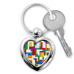 Colorful Bricks, Bricks, Colorful, Colors, Games, Lego, Rainbow Key Chain (heart) by kyorashop23