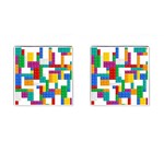 Colorful Bricks, Bricks, Colorful, Colors, Games, Lego, Rainbow Cufflinks (Square) Front(Pair)