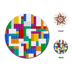 Colorful Bricks, Bricks, Colorful, Colors, Games, Lego, Rainbow Playing Cards Single Design (round)