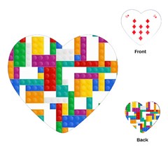 Colorful Bricks, Bricks, Colorful, Colors, Games, Lego, Rainbow Playing Cards Single Design (heart)