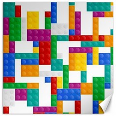 Colorful Bricks, Bricks, Colorful, Colors, Games, Lego, Rainbow Canvas 16  X 16  by kyorashop23