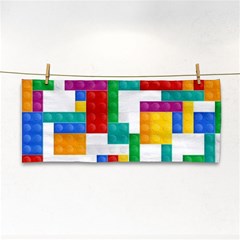 Colorful Bricks, Bricks, Colorful, Colors, Games, Lego, Rainbow Hand Towel by kyorashop23