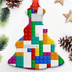 Colorful Bricks, Bricks, Colorful, Colors, Games, Lego, Rainbow Christmas Tree Ornament (two Sides)