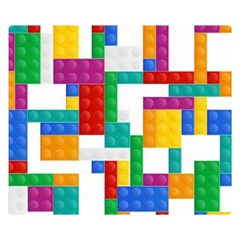 Colorful Bricks, Bricks, Colorful, Colors, Games, Lego, Rainbow Two Sides Premium Plush Fleece Blanket (kids Size) by kyorashop23