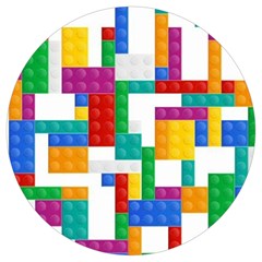 Colorful Bricks, Bricks, Colorful, Colors, Games, Lego, Rainbow Round Trivet by kyorashop23