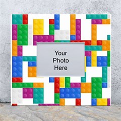 Colorful Bricks, Bricks, Colorful, Colors, Games, Lego, Rainbow White Wall Photo Frame 5  X 7  by kyorashop23