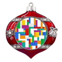 Colorful Bricks, Bricks, Colorful, Colors, Games, Lego, Rainbow Metal Snowflake And Bell Red Ornament