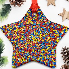 Colorful Lego Texture Lego Bricks Ornament (star)