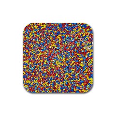 Colorful Lego Texture Lego Bricks Rubber Square Coaster (4 Pack) by kyorashop23