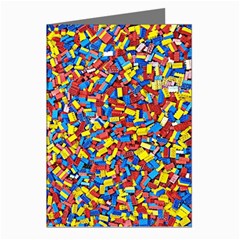 Colorful Lego Texture Lego Bricks Greeting Cards (pkg Of 8)