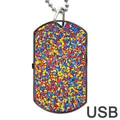 Colorful Lego Texture Lego Bricks Dog Tag Usb Flash (one Side) by kyorashop23