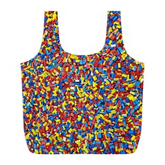 Colorful Lego Texture Lego Bricks Full Print Recycle Bag (l) by kyorashop23