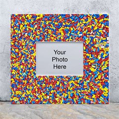 Colorful Lego Texture Lego Bricks White Wall Photo Frame 5  X 7  by kyorashop23