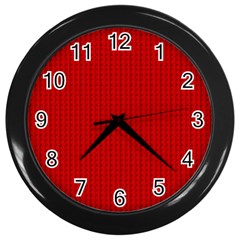 Ed Lego Texture Macro, Red Dots Background, Lego Wall Clock (black) by kyorashop23