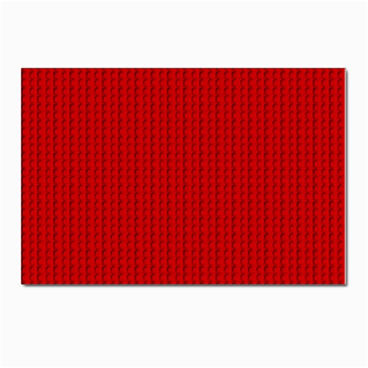 Ed Lego Texture Macro, Red Dots Background, Lego Postcard 4 x 6  (Pkg of 10)