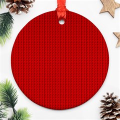 Ed Lego Texture Macro, Red Dots Background, Lego Round Ornament (two Sides)