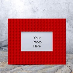 Ed Lego Texture Macro, Red Dots Background, Lego White Tabletop Photo Frame 4 x6  by kyorashop23