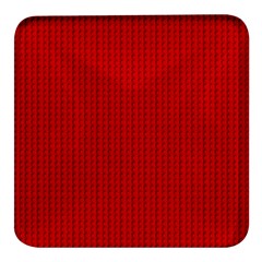 Ed Lego Texture Macro, Red Dots Background, Lego Square Glass Fridge Magnet (4 Pack) by kyorashop23