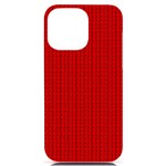 Ed Lego Texture Macro, Red Dots Background, Lego iPhone 14 Pro Max Black UV Print Case Front