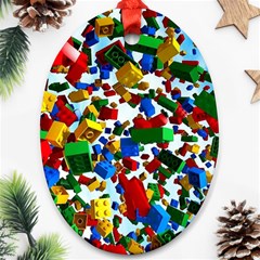 Falling Lego Bricks, Desenho Ornament (oval)