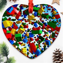 Falling Lego Bricks, Desenho Ornament (heart)