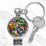 Falling Lego Bricks, Desenho Nail Clippers Key Chain Front